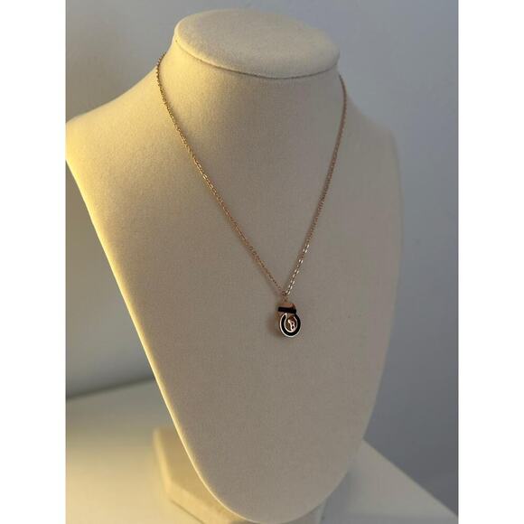 Unbranded Jewelry - Gold Black Initial Necklace B Pendant Minimal Coin Charm Jewelry